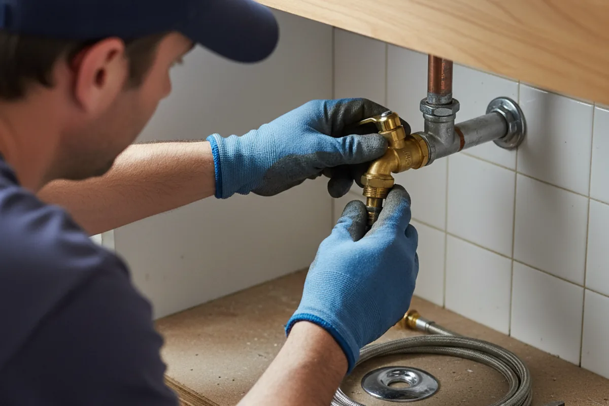 Shutoff valve and fitting work during Emergency Plumbing in West Harrison